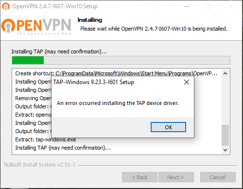 tap provider v9 for private tunnel windows 10